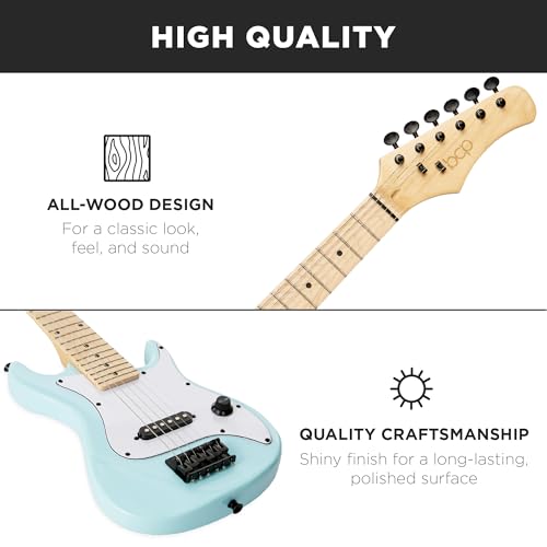 30in Kids Electric Guitar Beginner Starter Kit with Amplifier, Metallic Blue U78618