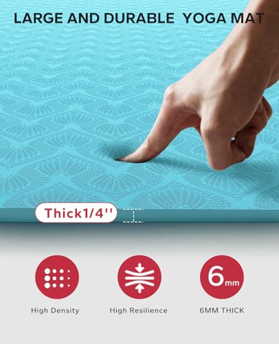 Extra Large Yoga Mat - 72x48, 1/4 Inch Thick, Non-Slip, Eco-Friendly L753346