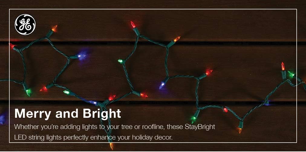GE StayBright 300-Count Multicolor Mini LED Christmas String Lights