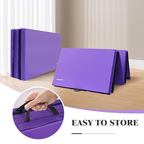 Folding Exercise Gymnastics Mat 4x10x3 Inch with Carrying Handles G881552
