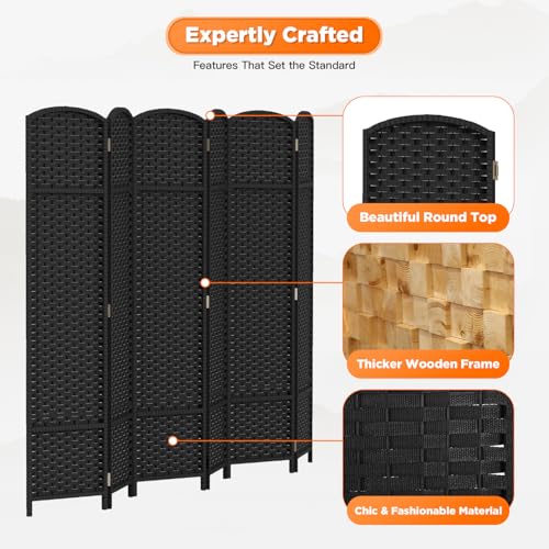 4 Panel Room Divider Screen 5.6 Ft Tall Folding Privacy Partition N658