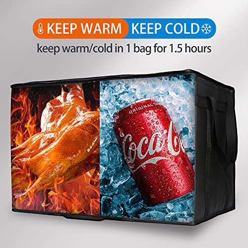 Insulated Food Delivery Bag Hot Cold Meal Carrier Cooler Tote K646948