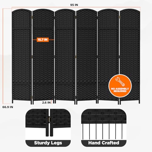 4 Panel Room Divider Screen 5.6 Ft Tall Folding Privacy Partition N658