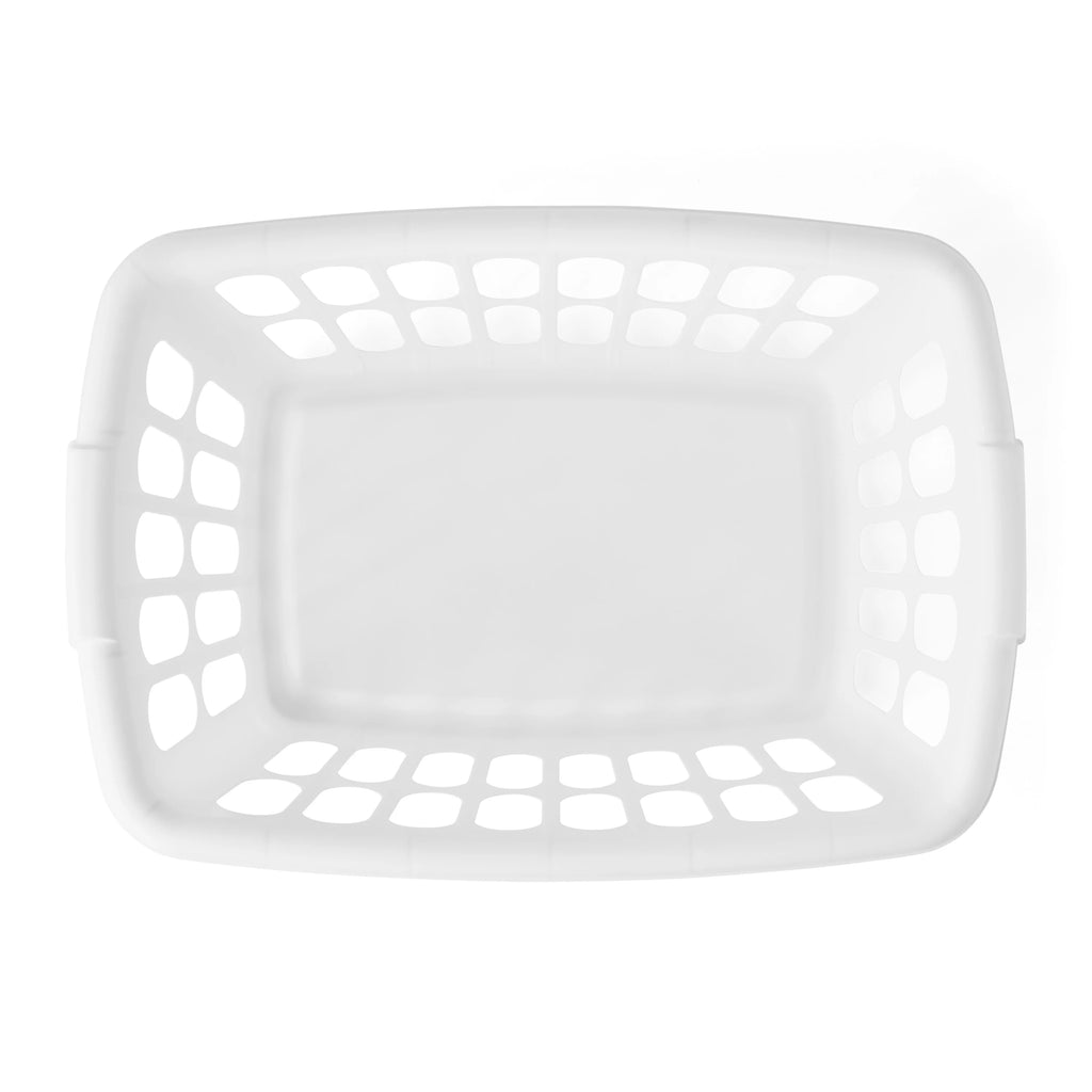Rectangular Plastic Laundry Basket, White, 6 Pack G51020