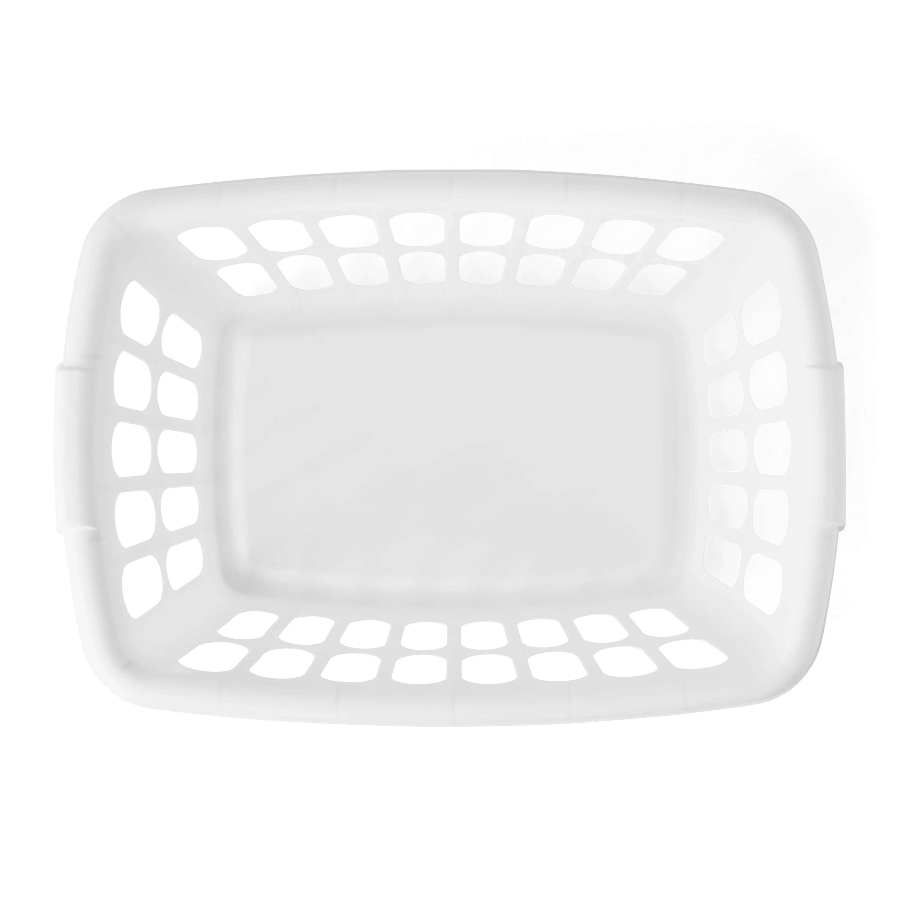 Rectangular Plastic Laundry Basket, White, 6 Pack G51020