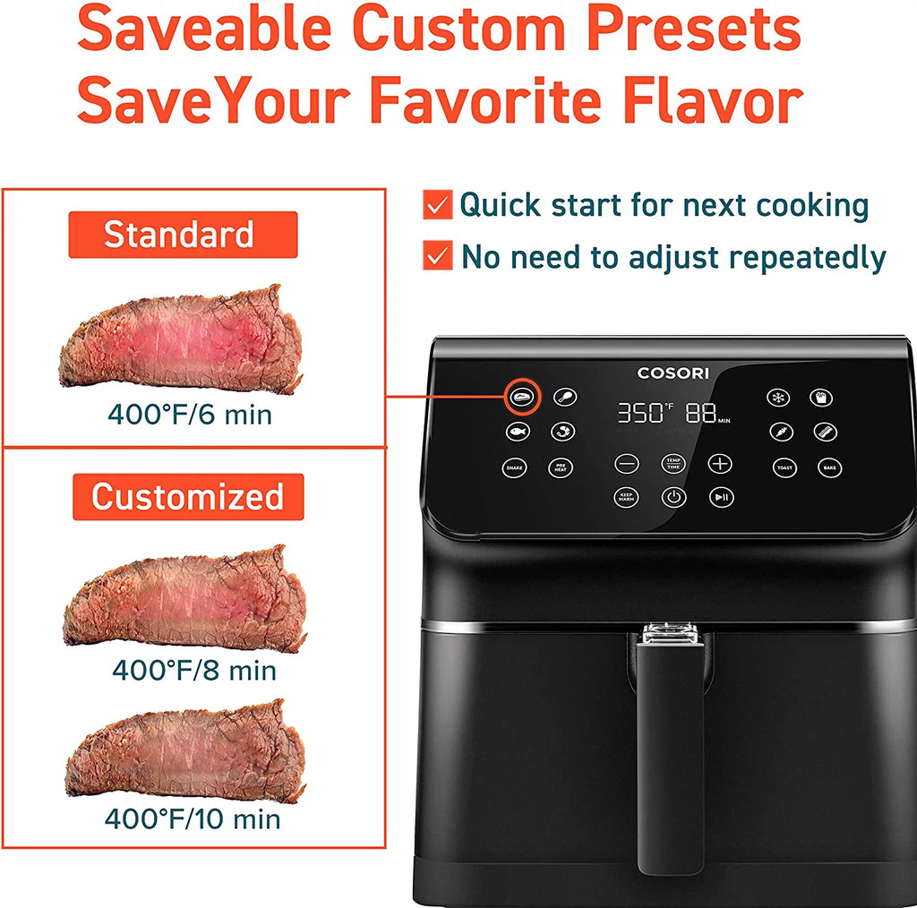 Air Fryer 5.8 QT with 12-in-1 Functions, Preheat & Keep Warm, Black S95065