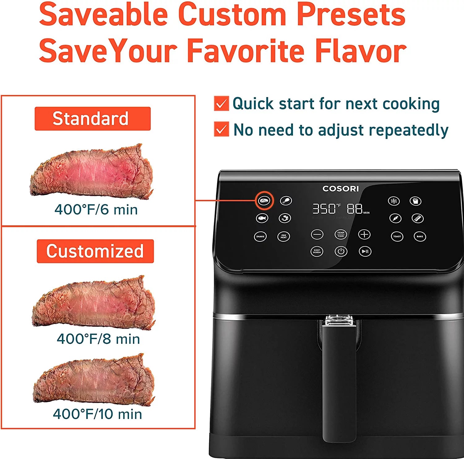 Air Fryer 5.8 QT with 12-in-1 Functions, Preheat & Keep Warm, Black S95065