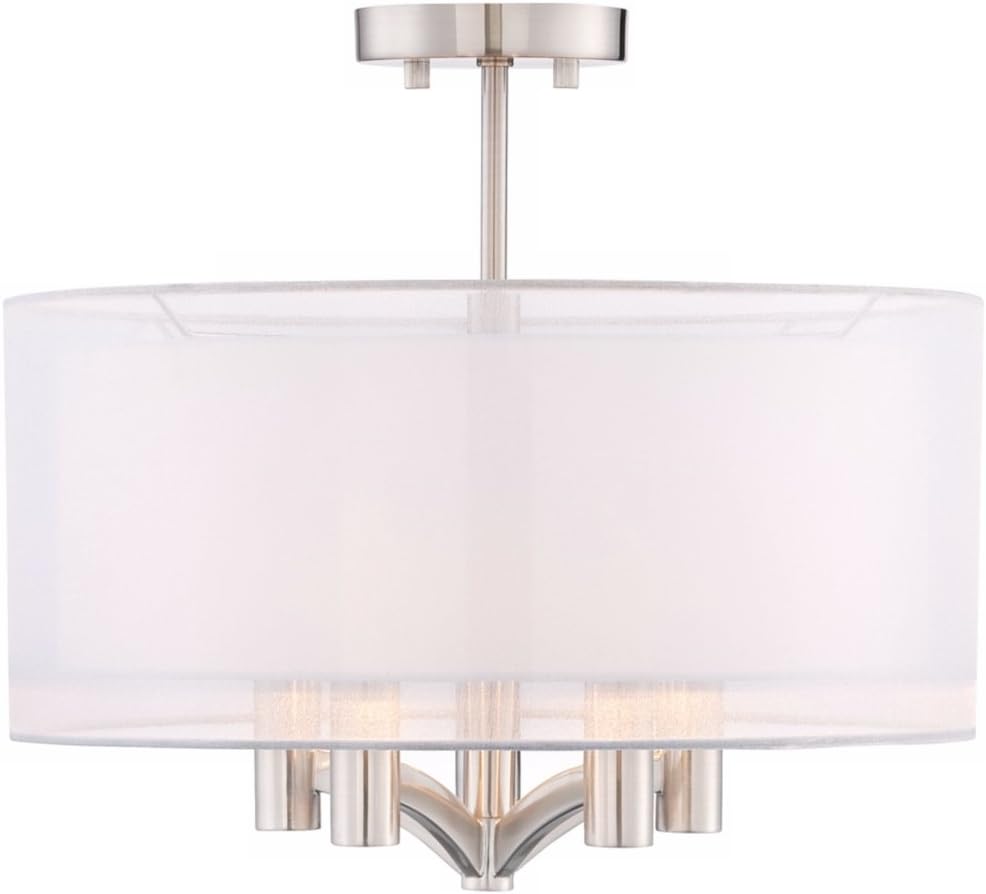 Semi Flush Mount Ceiling Light 18" Wide 5-Light Brushed Nickel Z71458