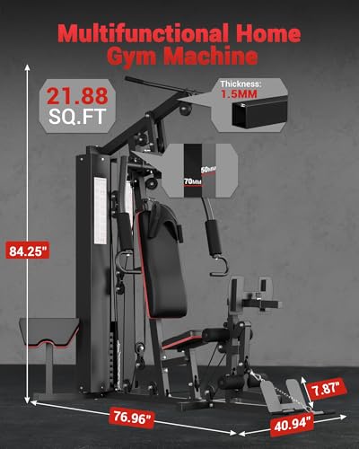 Full Body Home Gym Machine with 150LBS Weight Stack E5831