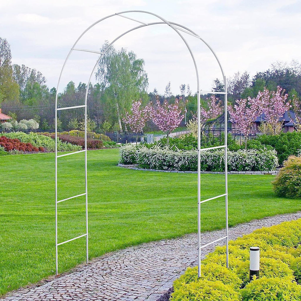Garden Arch Arbor Trellis for Climbing Plants, White R32554