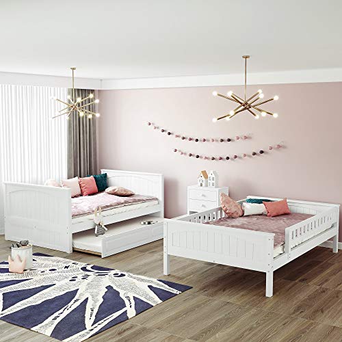 Twin Over Full Bunk Bed with Slide and Stairs for Kids E212