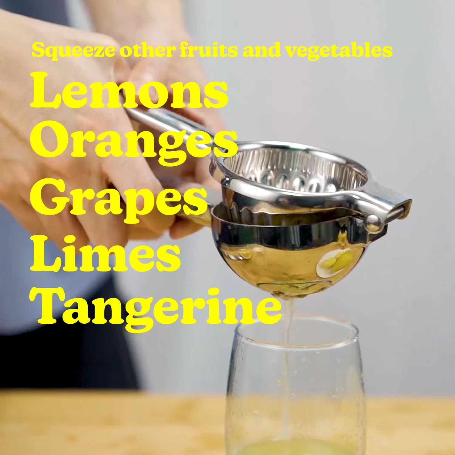 Washable Lemon Squeezer Stainless Steel with Large Bowl and Stable Grip V624
