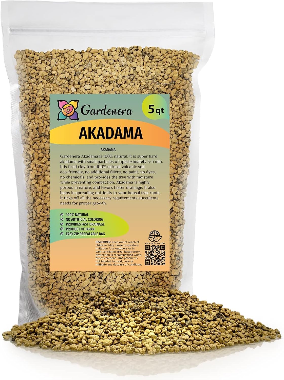 PREMIUM Pure Hard Akadama for Bonsai/Succulent Soil - 5 QUART - (3mm-6mm) Cactus & Bonsai Plants Soil Amendment, Prevent Over Water, Provides Optimal Water Retention, Fast Drainage