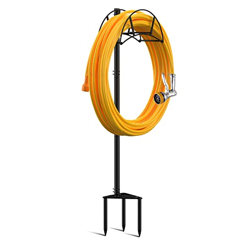 Metal Garden Hose Holder Stake, Freestanding Heavy Duty Water Hose Stand J300410