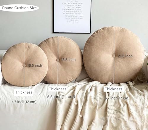 Meditation Floor Pillow Set of 2 Large Round Cushions for Living Room Yoga L32979