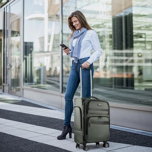 Softside Expandable Carry On Luggage with Spinner Wheels and TSA Lock, 20-Inch R869