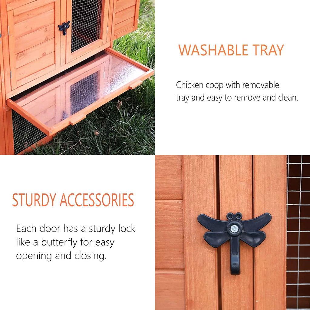 Outdoor Wooden Chicken Coop with Ramp and Nesting Box U4043