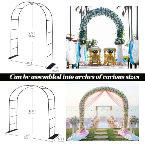Garden Arch for Climbing Plants, Rustproof Metal, Easy Assembly Q36711