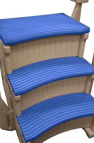 In-Pool Inground Pool Step with 2 Handrails and Adjustable Mounting Brackets, Grey Treads R4600