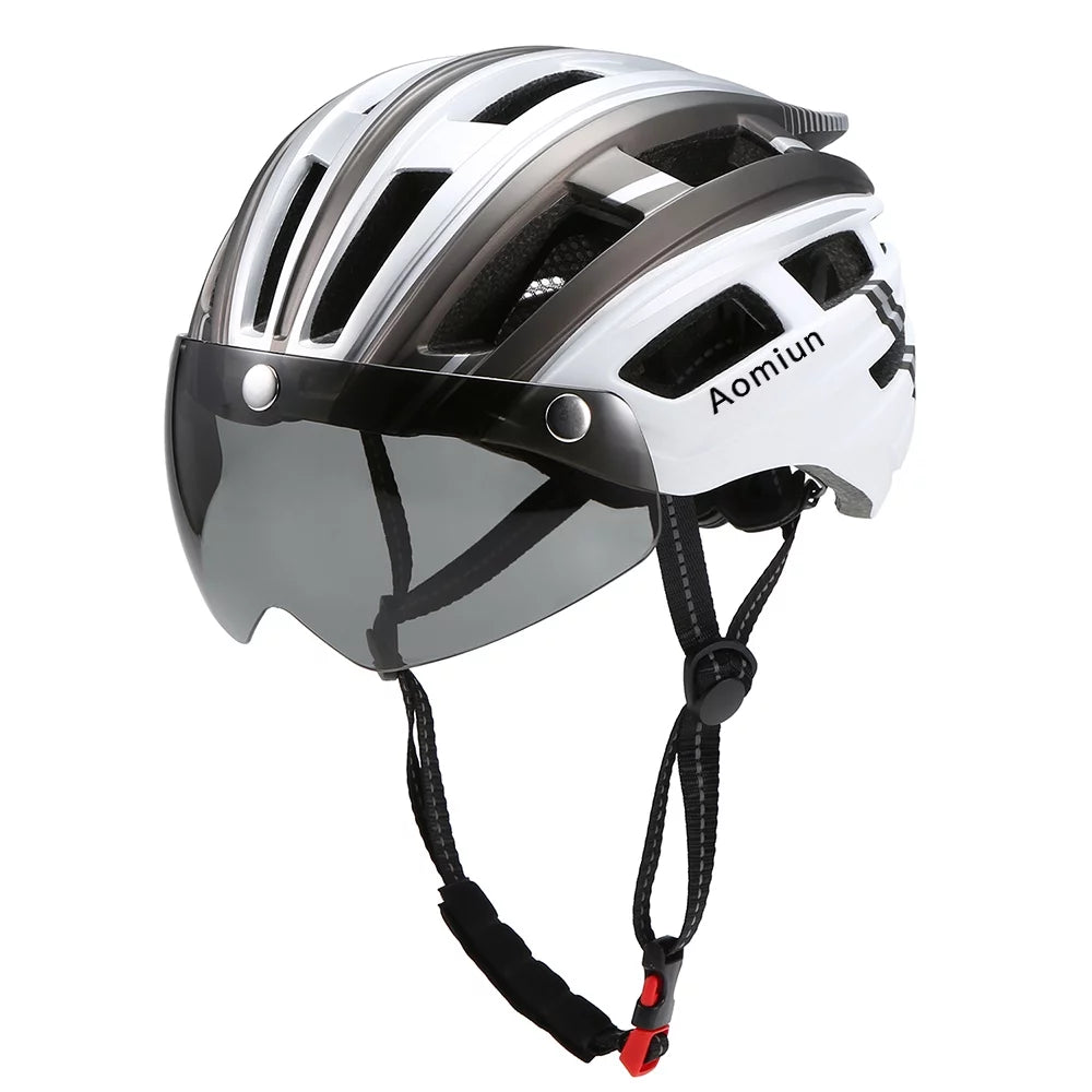 Mountain Bike Helmet with Back Light and Detachable Visor N683165
