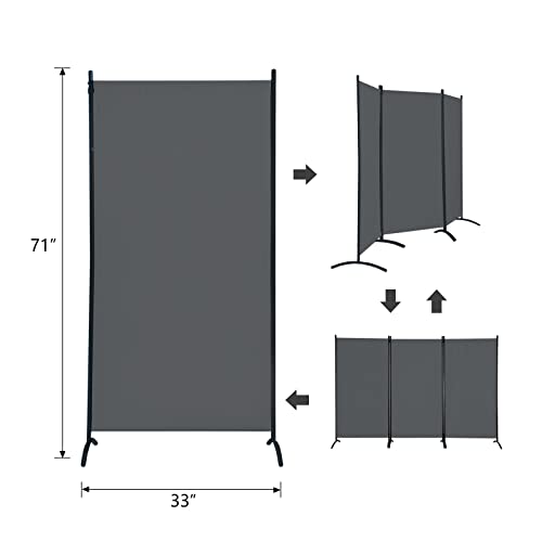 6 Panel Room Divider, Folding Privacy Screen, Freestanding Partition for Home Office P507