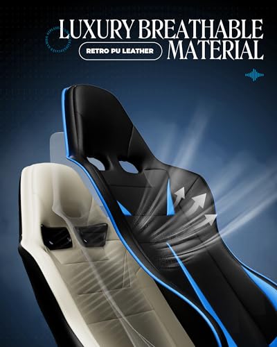 Gaming Chair with Speakers, Footrest, High Back Ergonomic Recliner H4666
