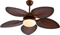 Tropical Ceiling Fans with LED Light 52 Inch Palm Leaf Fanlight 5 ABS Palm Blades 3-Speed&3 Color Changes Chandelier Lighting Fixture w/Remote for Bedroom Restaurant Kitchen Bedroom Living Room