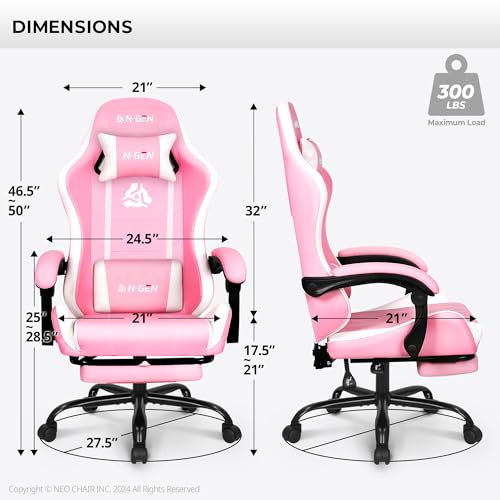 Ergonomic High Back Gaming Chair with Footrest PU Leather Recliner O1049