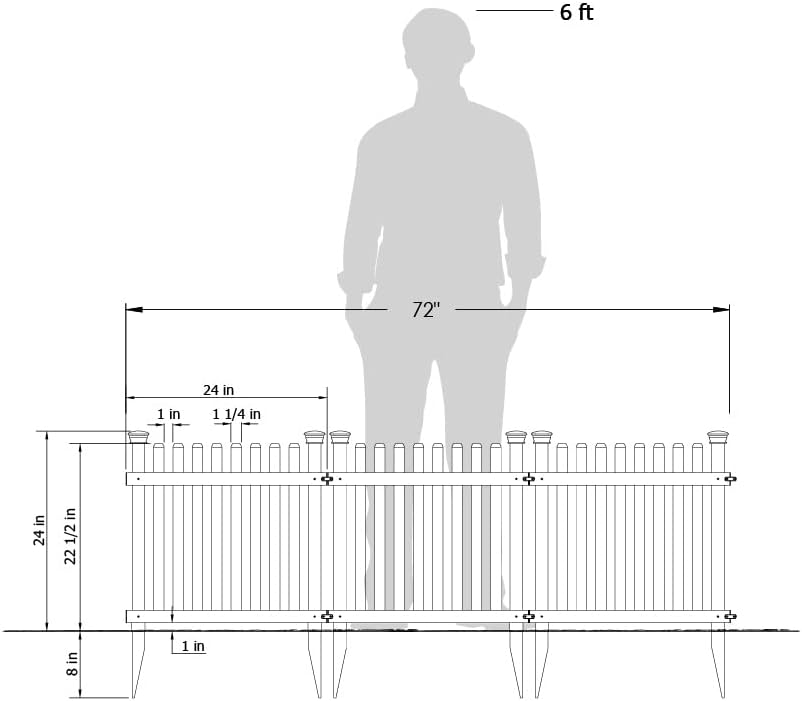 Outdoor No Dig Garden Fence with Vinyl Gate Kit B85448