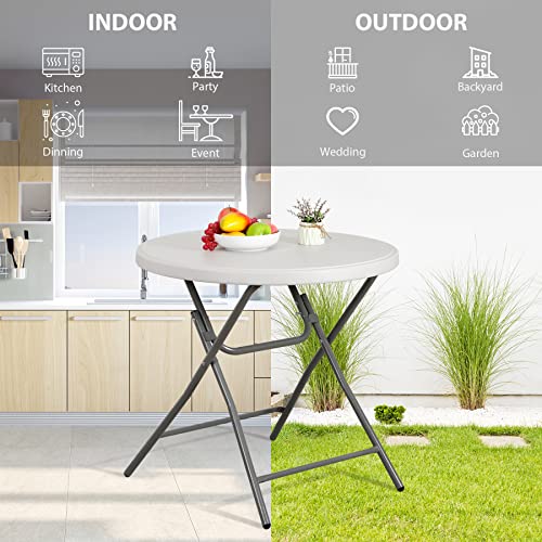 Portable 4 Foot Plastic Folding Table, Indoor Outdoor Heavy Duty, White R80992