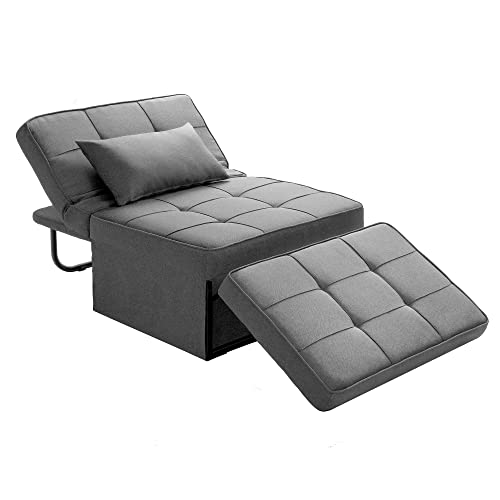 Sofa Bed Folding Ottoman Couch with Adjustable Backrest, Dark Grey C9023