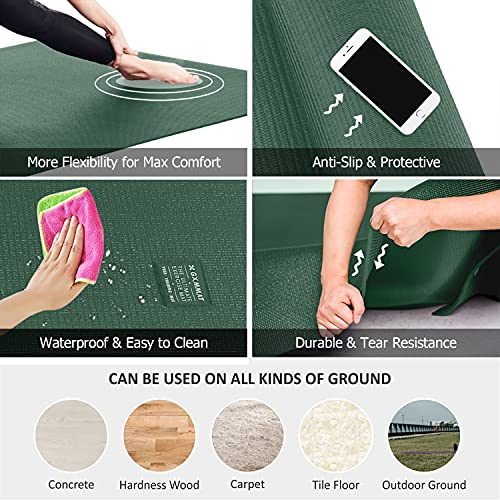 Large Yoga Mat 6x4 6x6 7x5 Extra Thick Non-Slip Exercise Mat for Pilates Stretching Meditation S2365