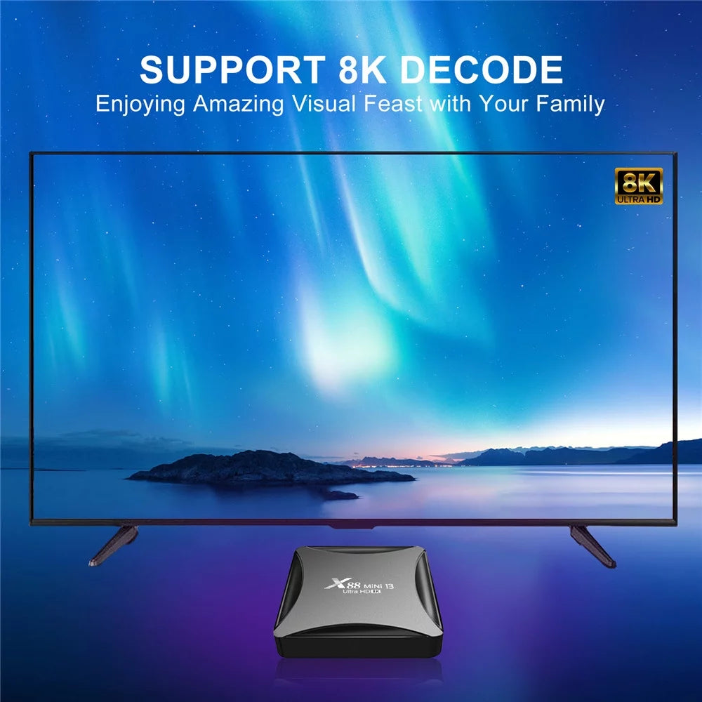 TV Box 4GB RAM 64GB ROM Quad-Core WiFi 8K HDR10+ Z42856