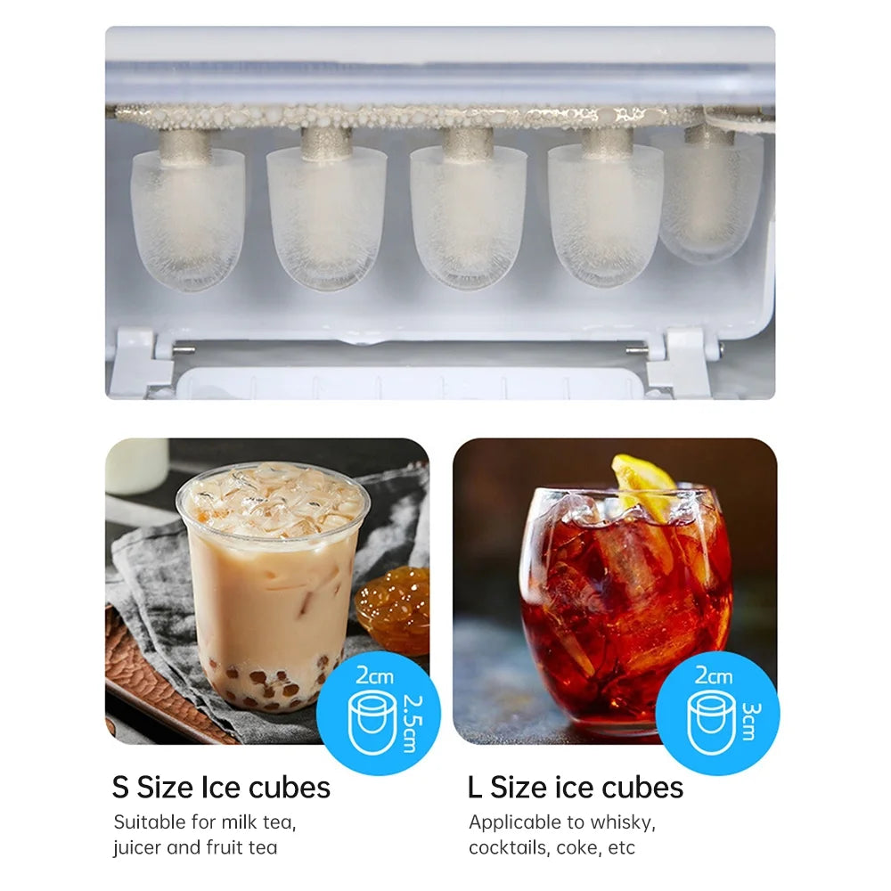 Countertop Ice Maker, 26lbs in 24Hrs, Self-Cleaning, 2 Ice Sizes F1704