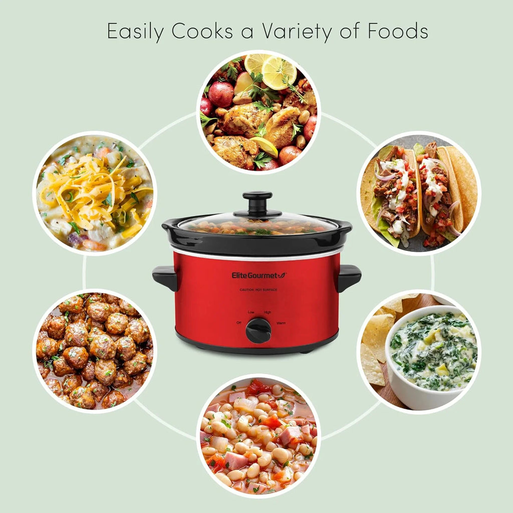 Electric Oval Slow Cooker, Adjustable Temperature, 2 Quart P2985