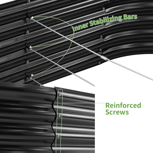 Galvanized Raised Garden Bed Kit, Oval Metal Planter Box for Vegetables E707229