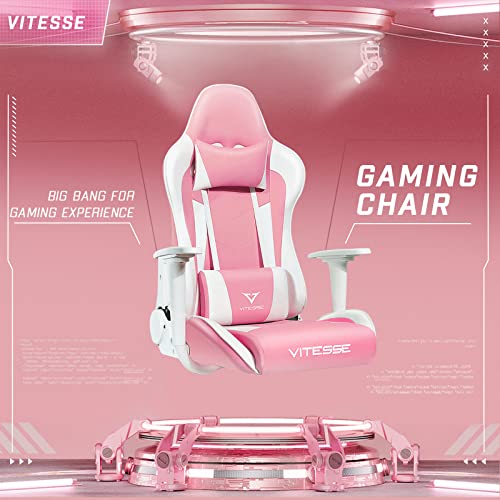 Gaming Chair High Back Ergonomic Racing Desk with Lumbar Support and Headrest, Purple Y569