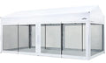 Suntime 10 Foot by 20 Foot Easy Pop Up Rectangular Canopy with Removable Sidewalls and Wheeled Carry Bag for Commercial and Recreational Use, White