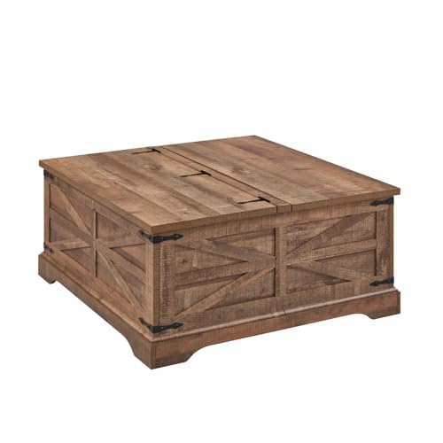 Farmhouse Lift Top Coffee Table with Storage, 36" Wood Square Center Table G51641