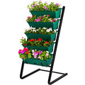CERBIOR Vertical Garden Herb Raised Bed 4.5FT Freestanding Elevated Planters with 5 Container Boxes, Good for Patio Balcony Indoor Outdoor (Black)