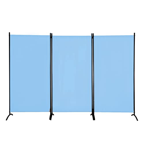 4 Panel Folding Room Divider Privacy Screen with Steel Frame P539789