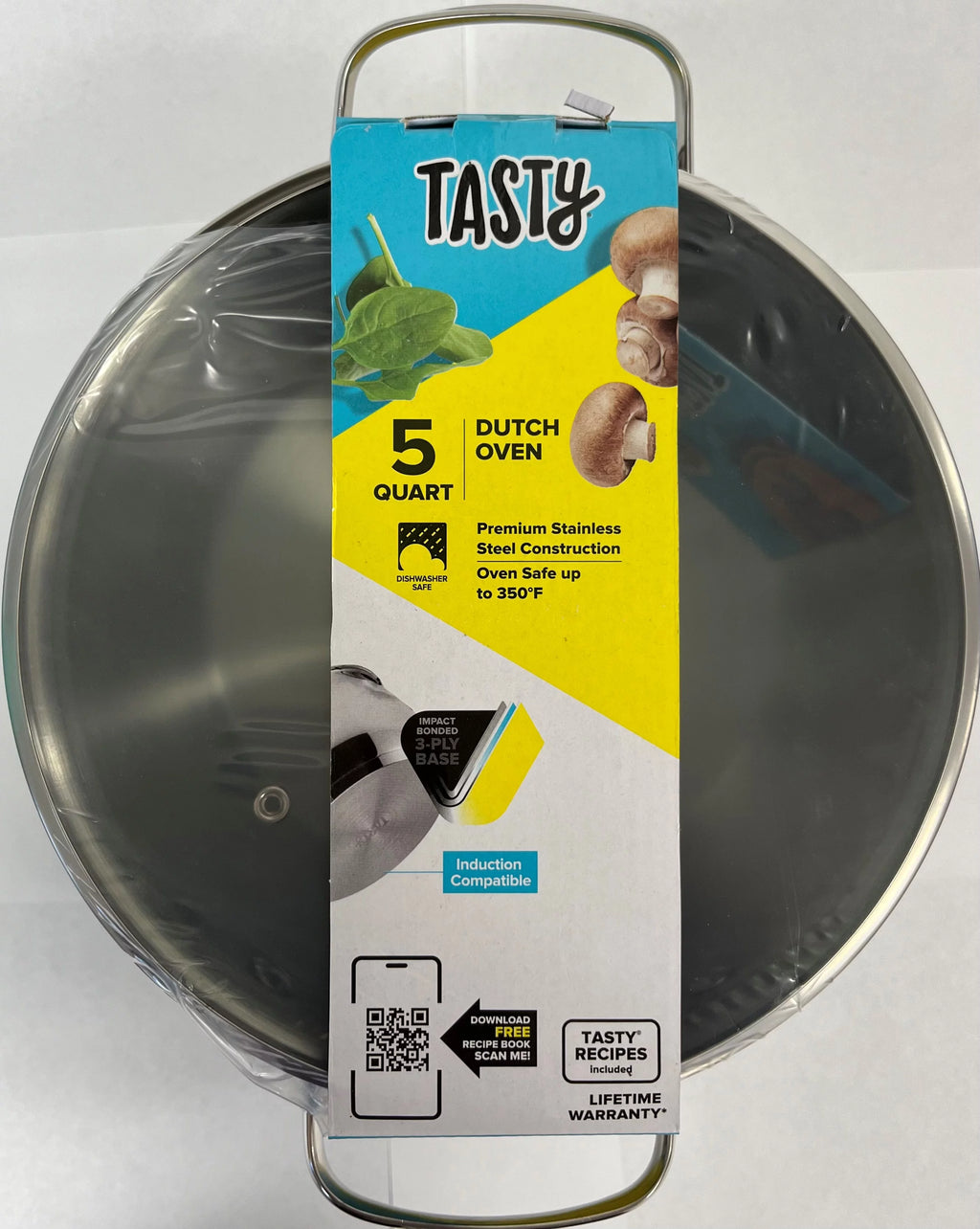 Stainless Steel Dutch Oven with Glass Lid, 5 Quart R996608