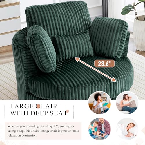 Swivel Barrel Chair with Ottoman for Living Room Bedroom, White W553228