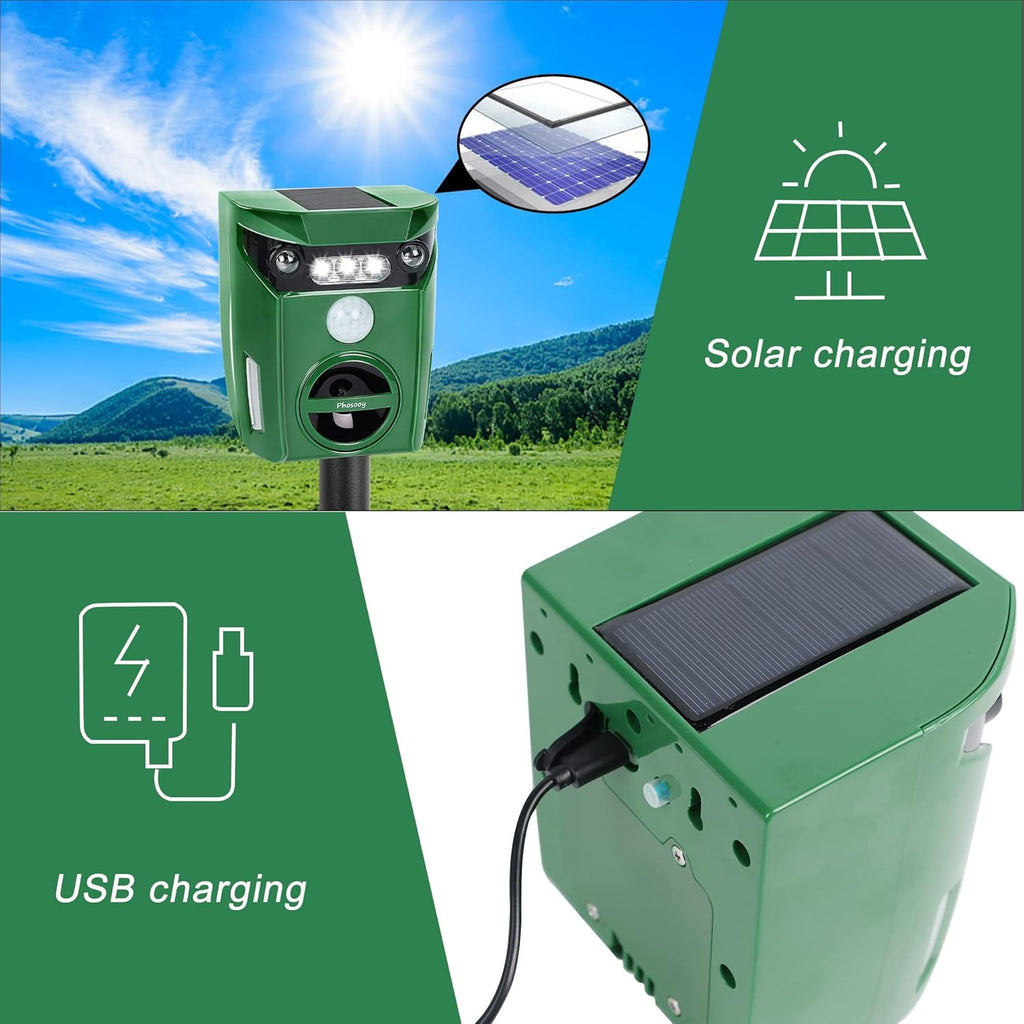 Ultrasonic Animal Repeller, Solar Powered, Motion Sensor, Waterproof Z91258
