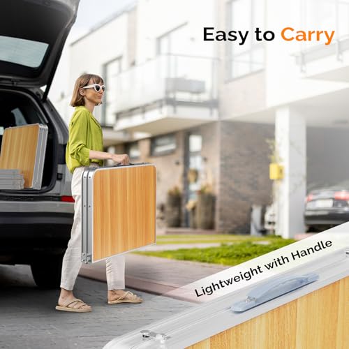 3ft Aluminum Folding Camping Table with Carrying Handle L179408