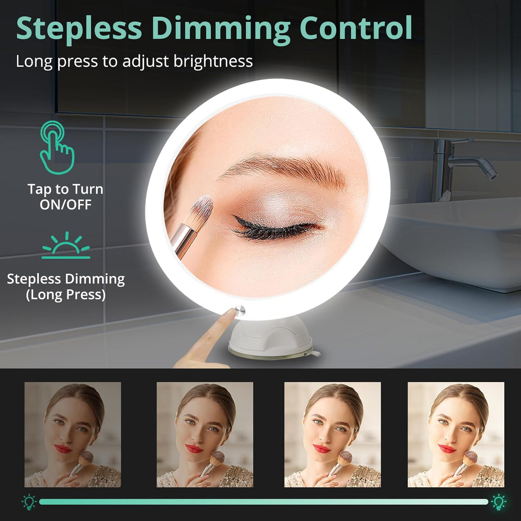 20X Lighted Magnifying Mirror with Suction Cup for Bathroom K92561