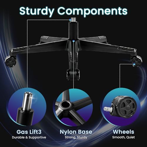 Gaming Chair with Footrest Lumbar Support High Back Recliner Ergonomic Leather Q8605