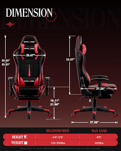Gaming Chair with Speakers, Footrest, High Back Ergonomic Recliner H4666