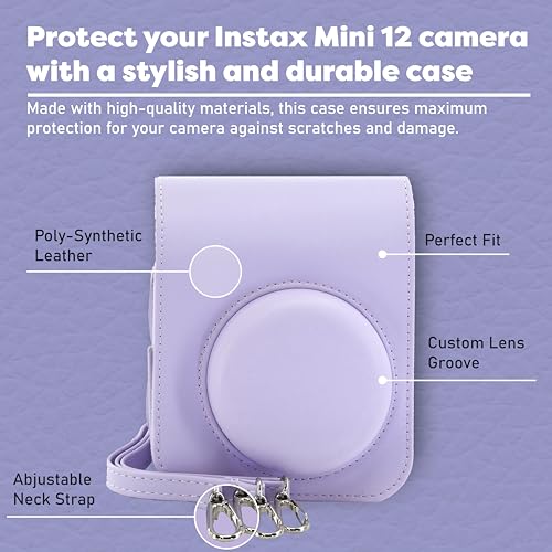 Instax Mini 12 Instant Camera Bundle with 60 Sheets Film and Accessories N9593