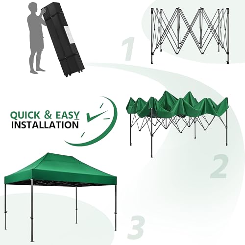 Heavy Duty Pop Up Canopy Tent 10x20 with Wheeled Carry Bag, White X6840